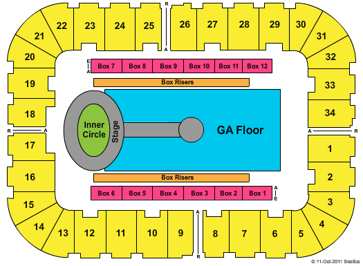 Berglund Center Coliseum Lady Antebellum Seating Chart