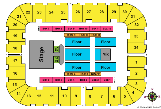 Berglund Center Coliseum Rascal Flatts Seating Chart