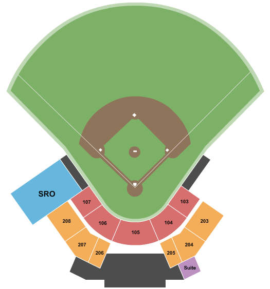 Robert and Mariam Hayes Stadium Baseball Seating Chart