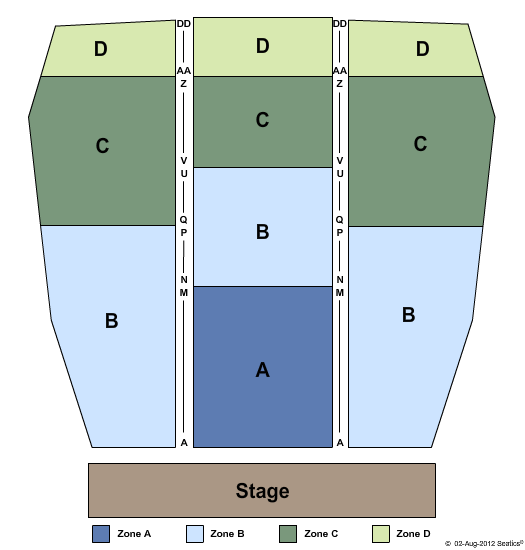 Reagle Music Theatre Endstage-Zone Seating Chart