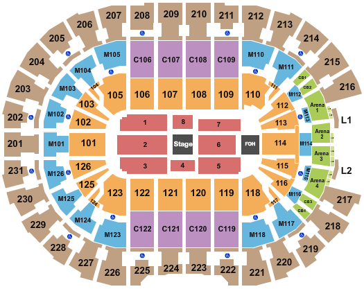 Rocket Arena Center Stage 2 Seating Chart