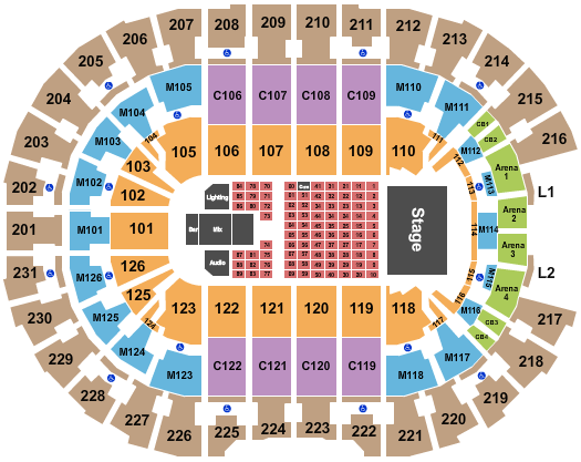 Rocket Mortgage FieldHouse Endstage Tables Seating Chart