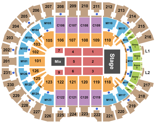 Rocket Mortgage FieldHouse Endstage Seating Chart