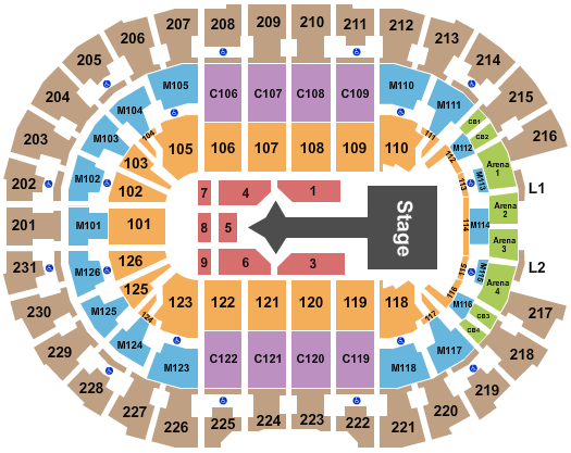 Rocket Mortgage FieldHouse Justin Bieber 2020 Seating Chart