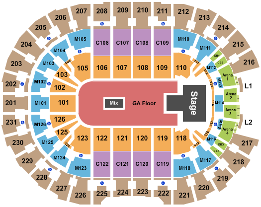 seating chart for Rocket Mortgage FieldHouse - Paramore - eventticketscenter.com
