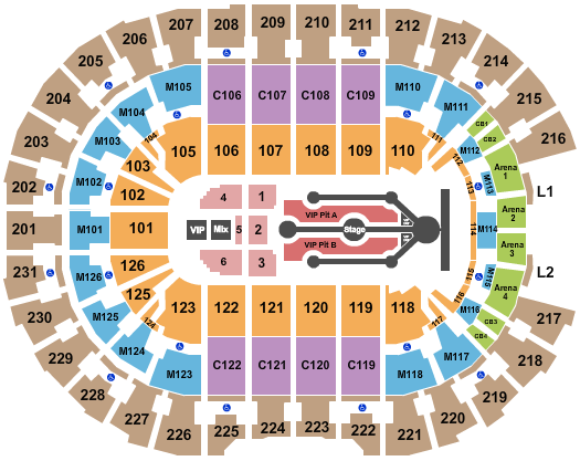seating chart for Rocket Mortgage FieldHouse - Post Malone - eventticketscenter.com