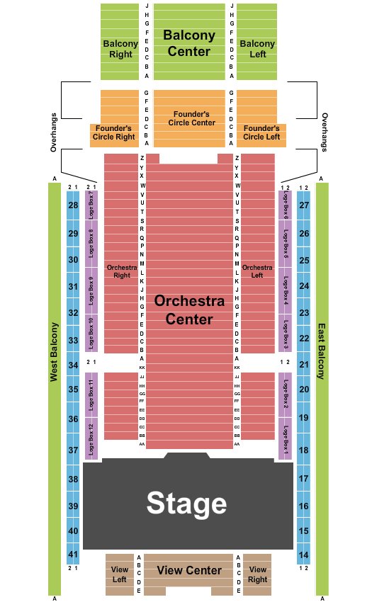 Rodenbaugh Theatre at Willow Bend Center of the Arts End Stage Seating Chart