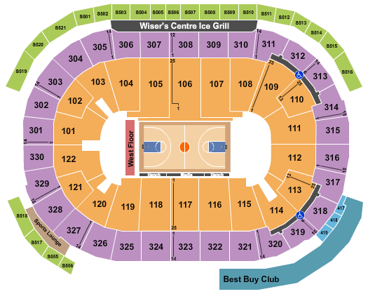 Rogers Arena Basketball Seating Chart