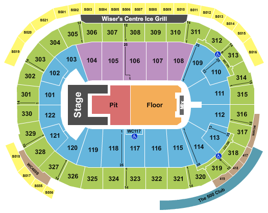 Rogers Arena City and Colour Seating Chart