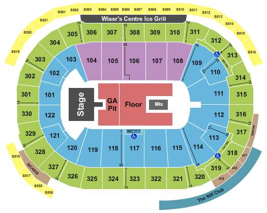 Rogers Arena Creed Seating Chart