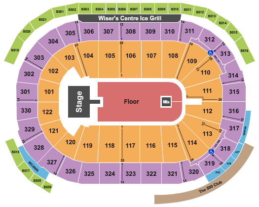 Rogers Arena Endstage GA Floor With Catwalk Seating Chart