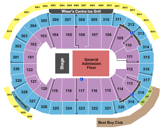 Rogers Arena Endstage GA Floor 2 Seating Chart