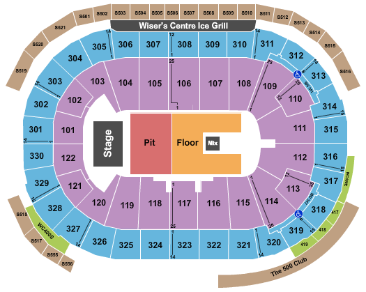 Rogers Arena Endstage GA Pit Seating Chart
