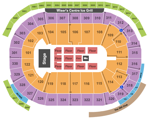 Rogers Arena End Stage Seating Chart