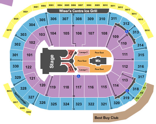 Rogers Arena JUNO Awards Seating Chart