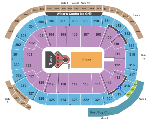 Rogers Arena Justin Bieber Seating Chart