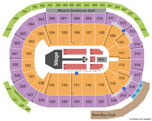 Rogers Arena Kelly Clarkson Seating Chart