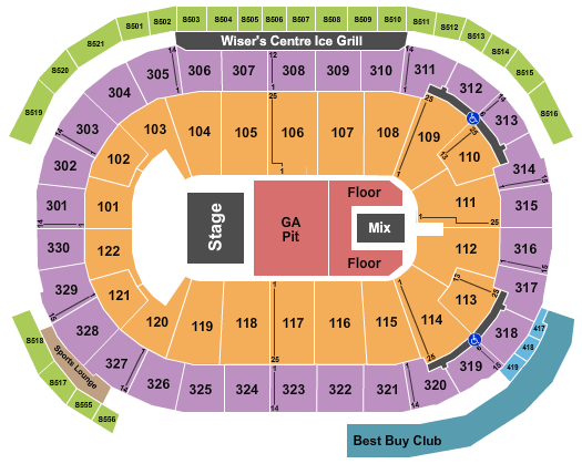 Rogers Arena Miranda Lambert Seating Chart