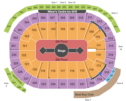 Rogers Arena Muse Seating Chart