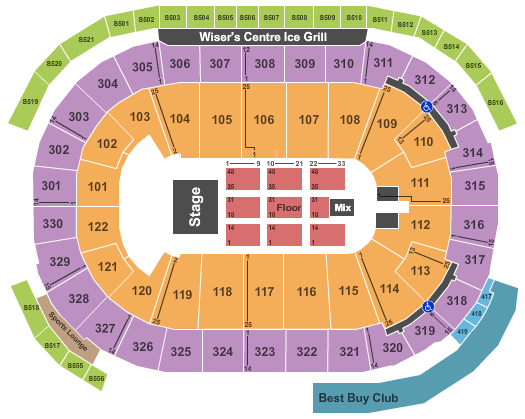 Rogers Arena Neil Diamond 2016 Seating Chart