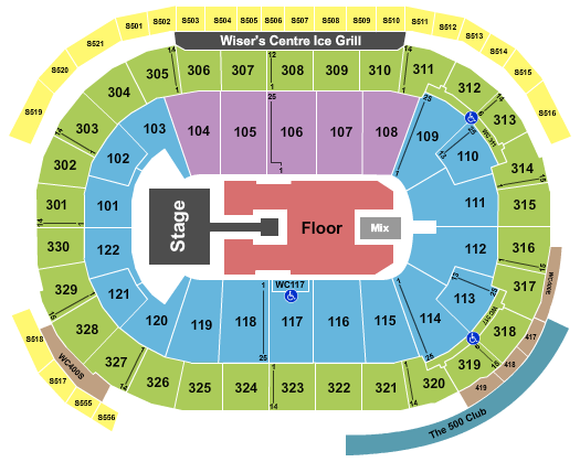 Pink Rogers Arena Seating Chart