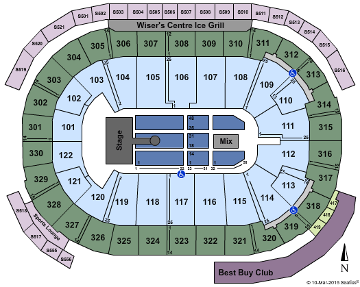 Rogers Arena Shania Twain Seating Chart