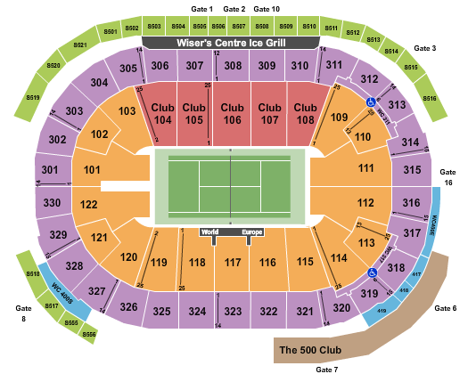 Rogers Arena Tennis Seating Chart