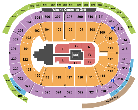 Rogers Arena WWE Seating Chart