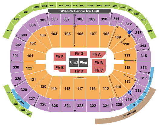 Rogers Arena WWE Seating Chart