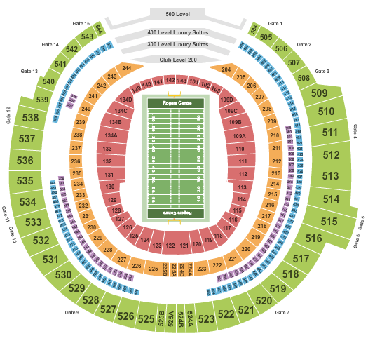 Rogers Centre Football Seating Chart