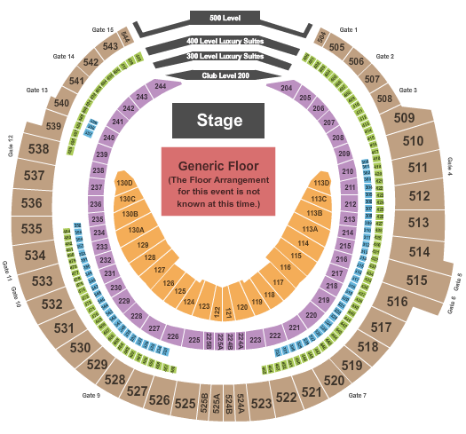 Rogers Centre Generic Floor Seating Chart