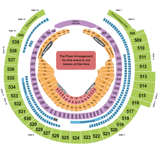 Rogers Centre Generic Floor Seating Chart