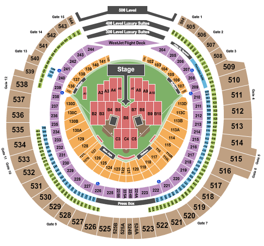 Rogers Centre Justin Bieber Seating Chart