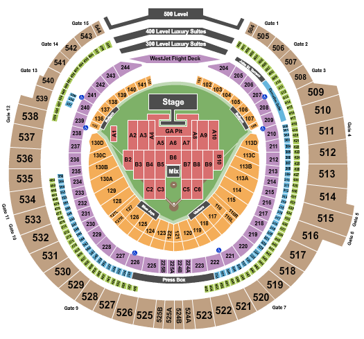Rogers Centre Lady Gaga Seating Chart
