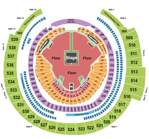 Rogers Centre Zach Bryan Seating Chart