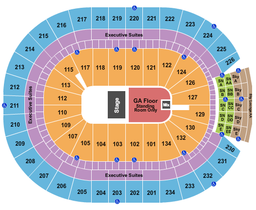 Rogers Place I Love the 90s Seating Chart