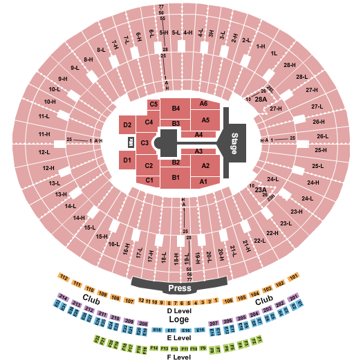 Rose Bowl Stadium - Pasadena BTS Seating Chart