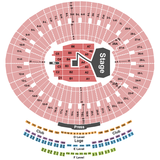Rose Bowl Stadium - Pasadena BTS Bantang Boys Seating Chart