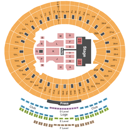 Rose Bowl Stadium - Pasadena Beyonce Seating Chart