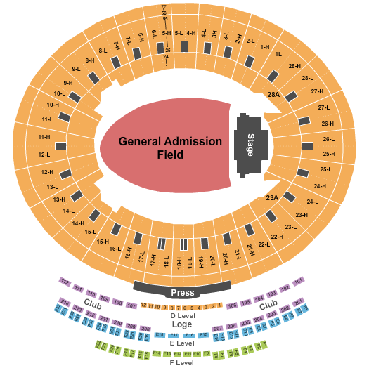 Rose Bowl Stadium - Pasadena Seating Chart