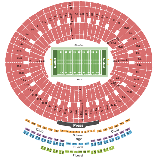 Rose Bowl Stadium Seating Chart Pasadena