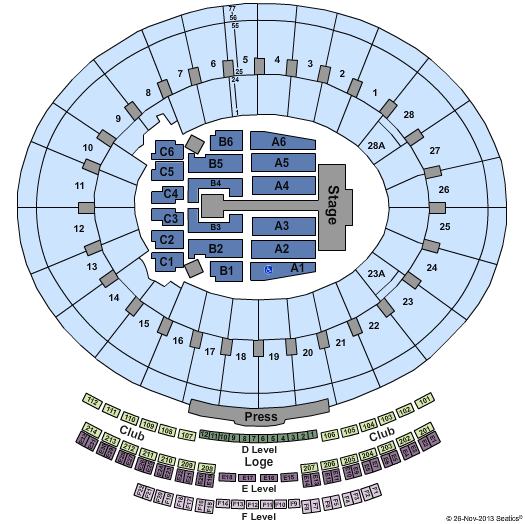 Rose Bowl Stadium - Pasadena One Direction Seating Chart