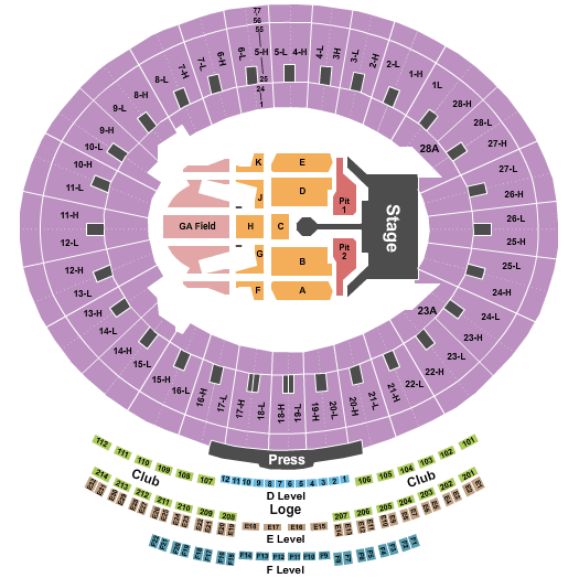 Rose Bowl Stadium Seating Chart Pasadena