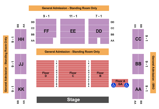 Roseland Theater Endstage Reserved 2 Seating Chart