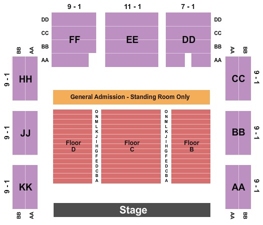 Roseland Theater Endstage Reserved Seating Chart