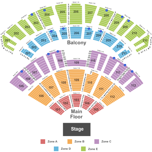 Rosemont Theatre End Stage Zone Seating Chart