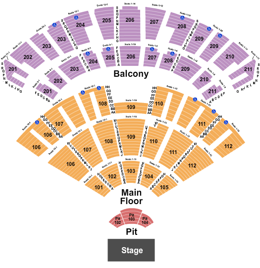 seating chart for Rosemont Theatre - End Stage Pit - eventticketscenter.com