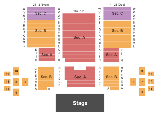Ross Ragland Theater End Stage Seating Chart
