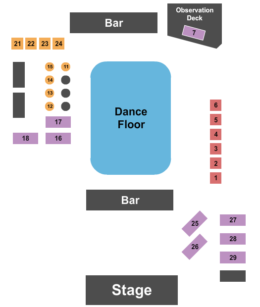 Rowdy's Dance Hall - Webster Endstage Seating Chart