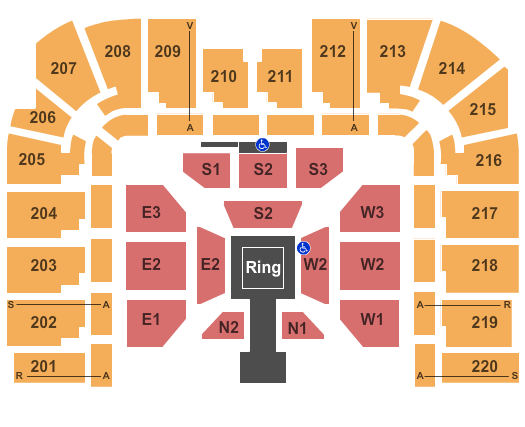 Roy Wilkins Auditorium At Rivercentre WWE Seating Chart